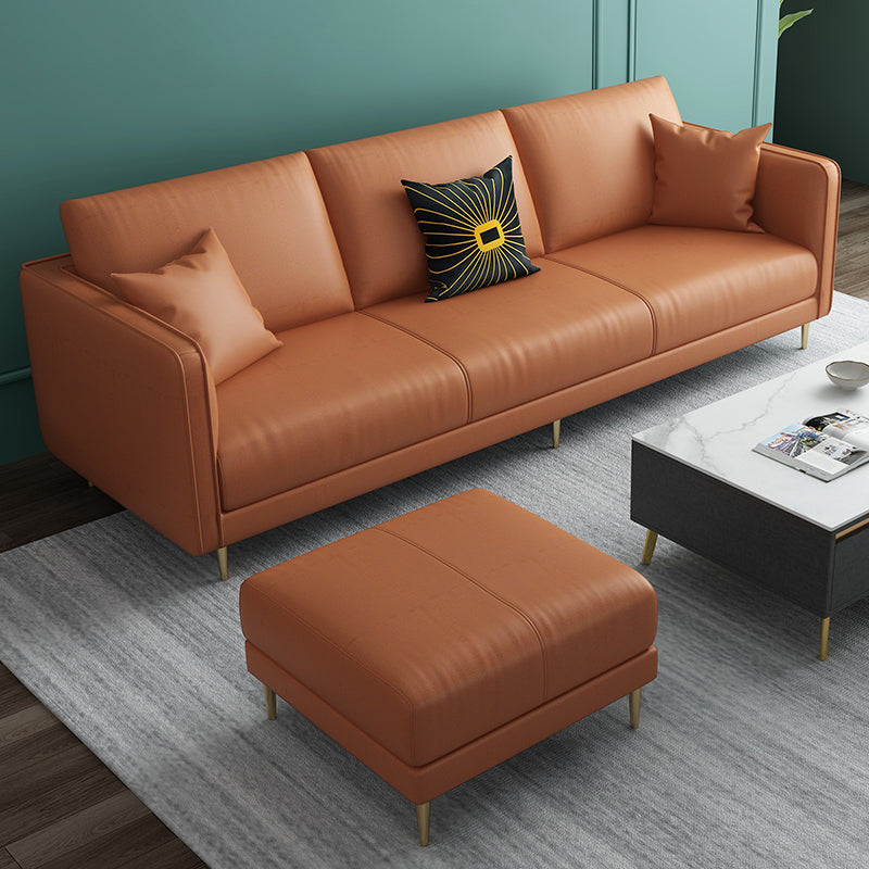 32,28 "d x 72,83" w x 33.07 "H divano in fico in pelle con cuscinetto con cuscinetti a sospensione