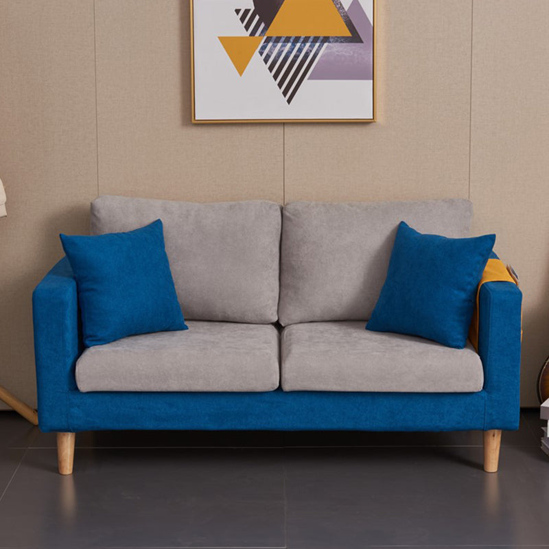 Scandinavian Loose Back Fabric Sofa 30.7" H Square Arm Loveseat