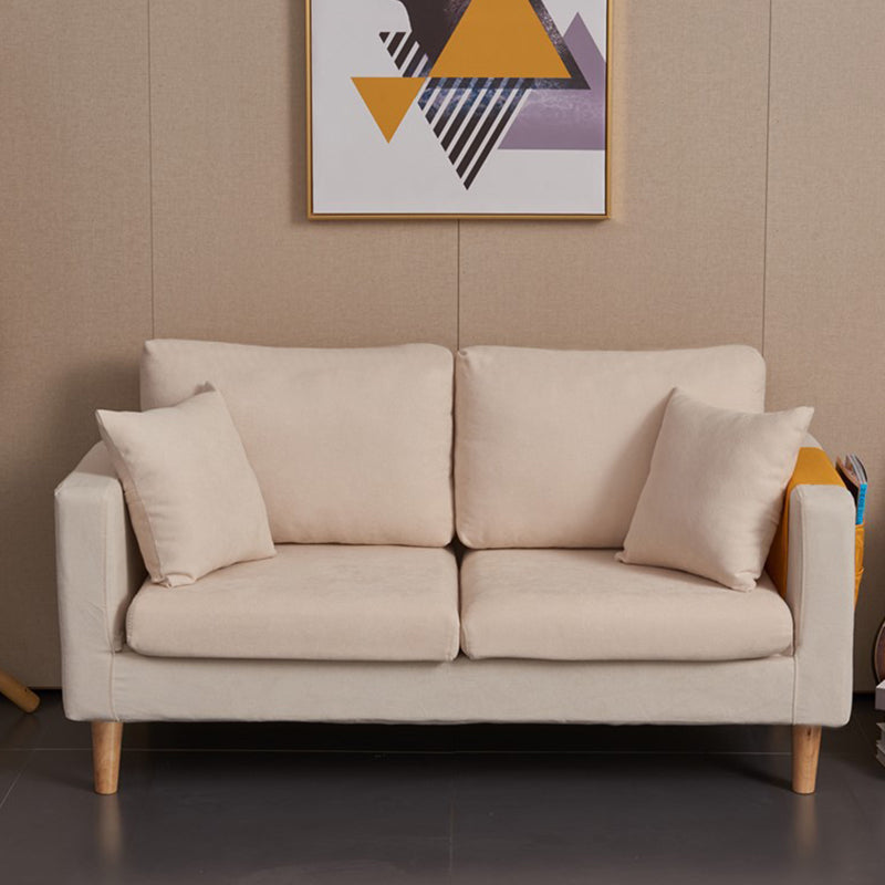 Scandinavian Loose Back Fabric Sofa 30.7" H Square Arm Loveseat