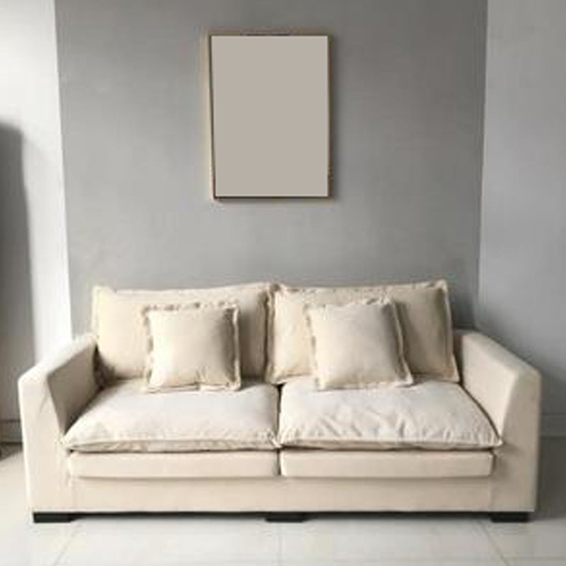 Moderne linnen smokingstandarm Standaardbank met bolsterkussens voor woonkamer, appartement