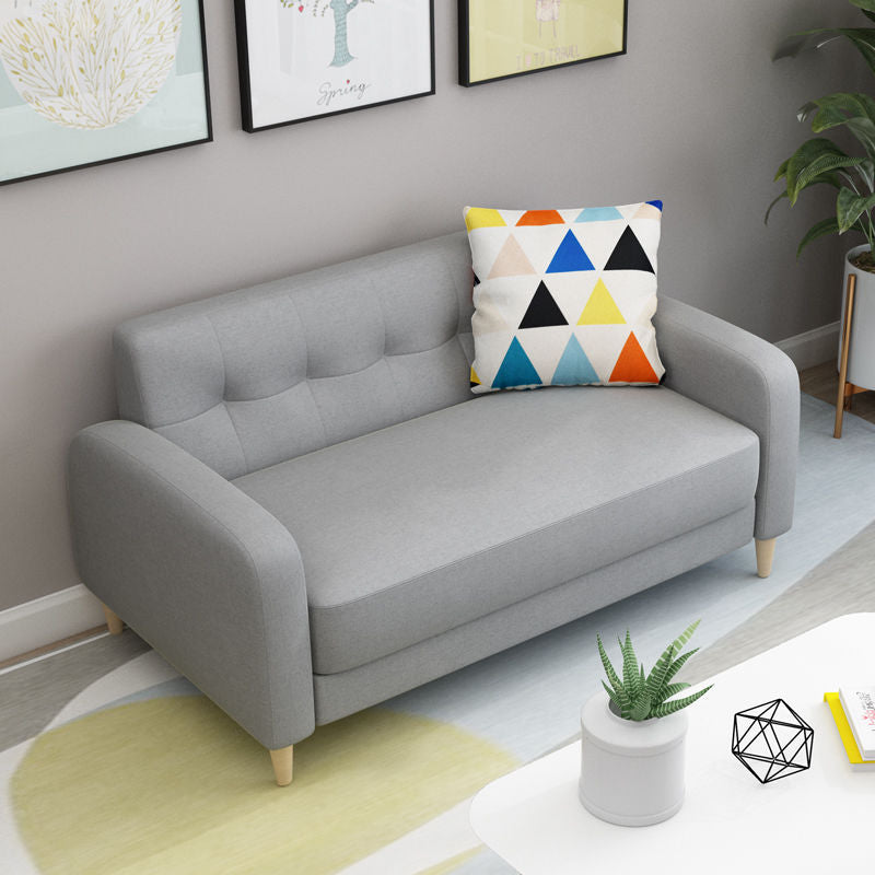 Pure Color Sofa Tufted Back Square Arm Sofa for Living Room  Home