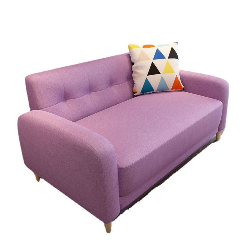 Pure Color Sofa Tufted Back Square Arm Sofa for Living Room  Home
