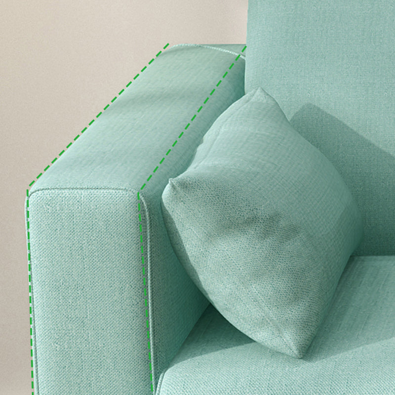 Contemporary Tuxedo Arm Standard Sofa with Bolster Pillows for Living Room, Apartment