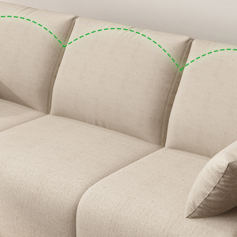 Contemporary Tuxedo Arm Standard Sofa with Bolster Pillows for Living Room, Apartment