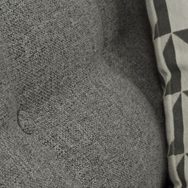 Tufted Flared Arm Sofa 3-Seater 34.64" H Linen Cushions Sofa