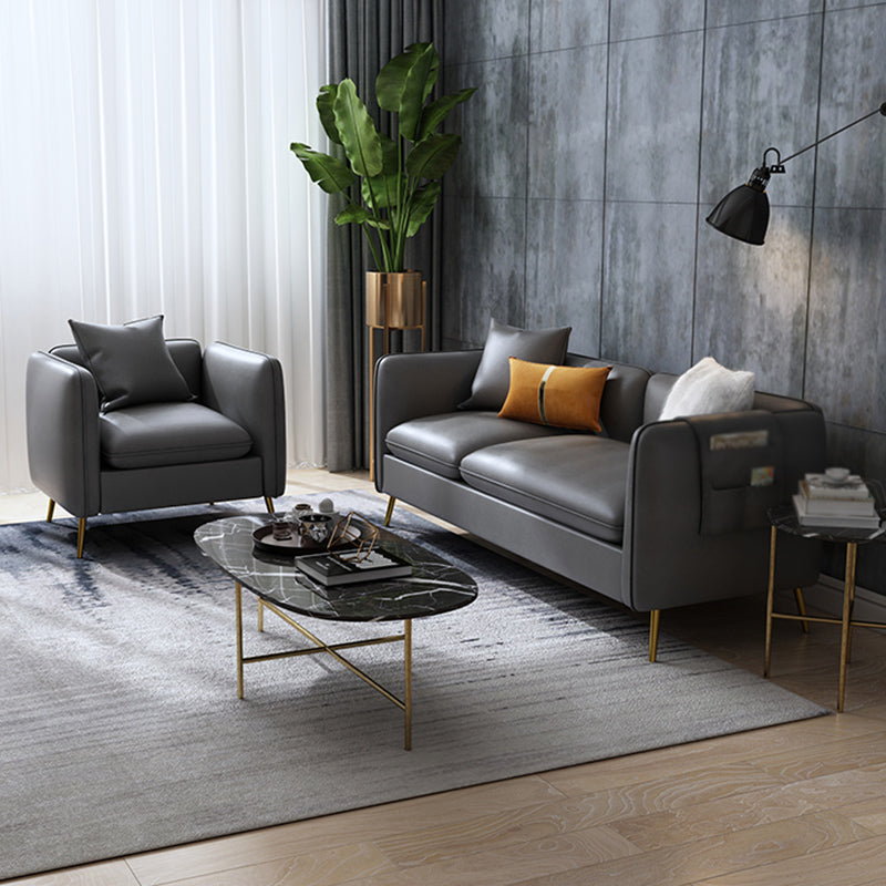 Kunstleder modernes Sofa 30 -Zoll -Sofa mit Lagerung für Wohnzimmer