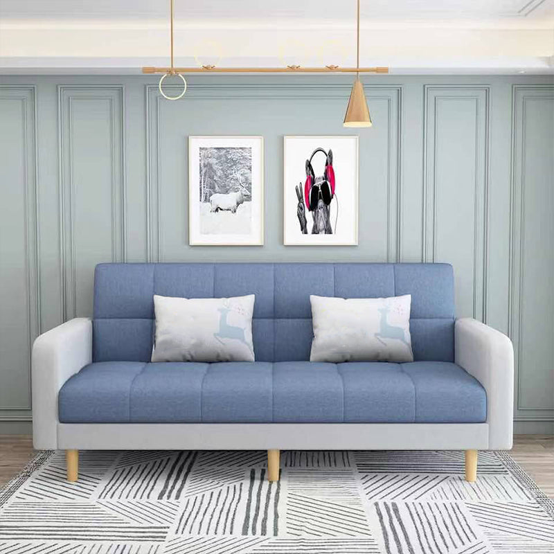 Transitional Modern Biscuit Back Sofa 31.5"High Square Arm Stain Resistant Sofa