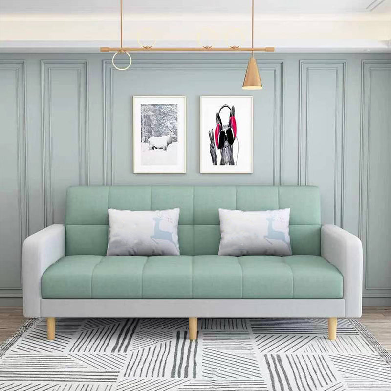 Transitional Modern Biscuit Back Sofa 31.5"High Square Arm Stain Resistant Sofa