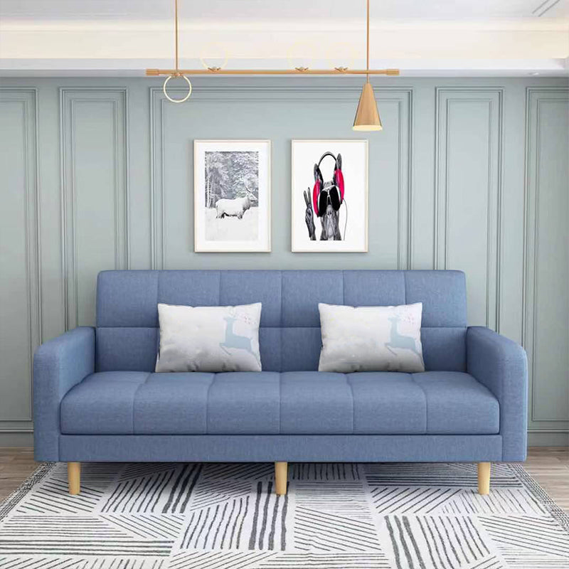 Transitional Modern Biscuit Back Sofa 31.5"High Square Arm Stain Resistant Sofa