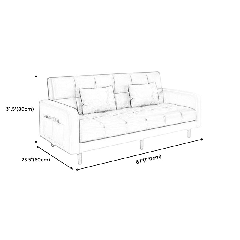 Transitional Modern Biscuit Back Sofa 31.5"High Square Arm Stain Resistant Sofa