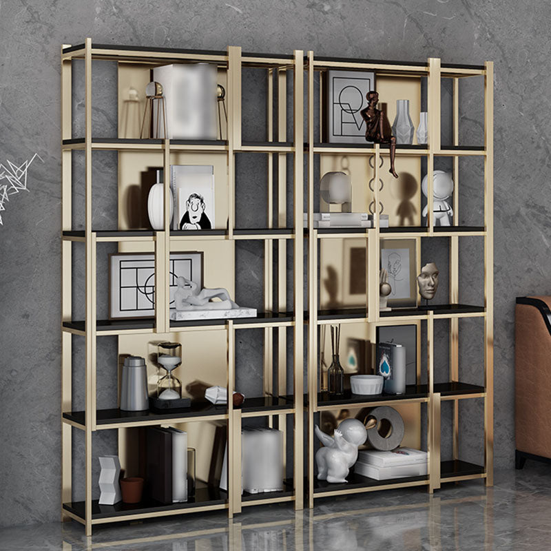 11.81"W 78.74"H Bookshelf Open Back Glam Style for Study Room Home Office