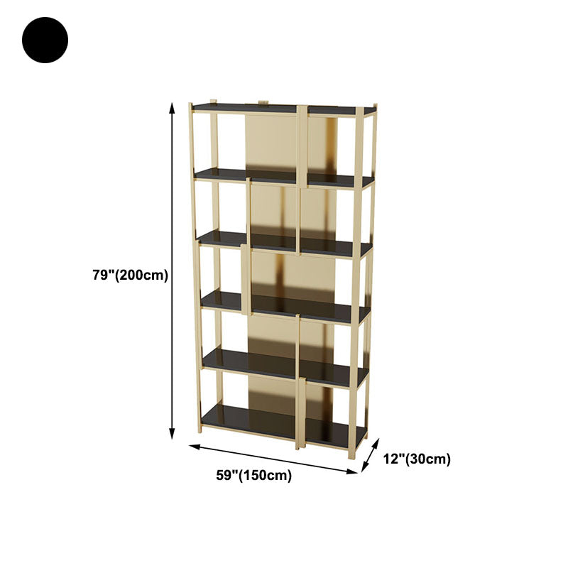 11.81"W 78.74"H Bookshelf Open Back Glam Style for Study Room Home Office