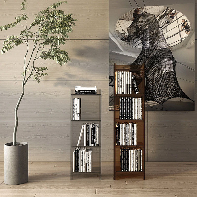 Vertical Acrylic Standard Bookshelf Closed Back Glam Bookshelf for Living Room