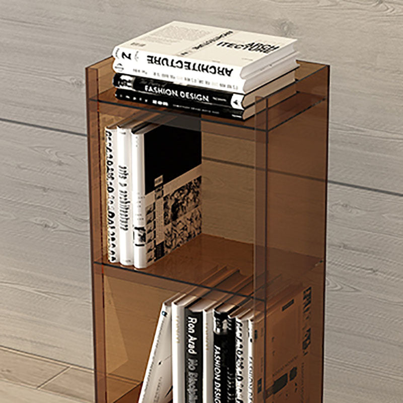 Vertical Acrylic Standard Bookshelf Closed Back Glam Bookshelf for Living Room