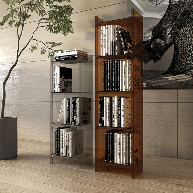 Vertical Acrylic Standard Bookshelf Closed Back Glam Bookshelf for Living Room