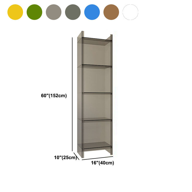 Vertical Acrylic Standard Bookshelf Closed Back Glam Bookshelf for Living Room