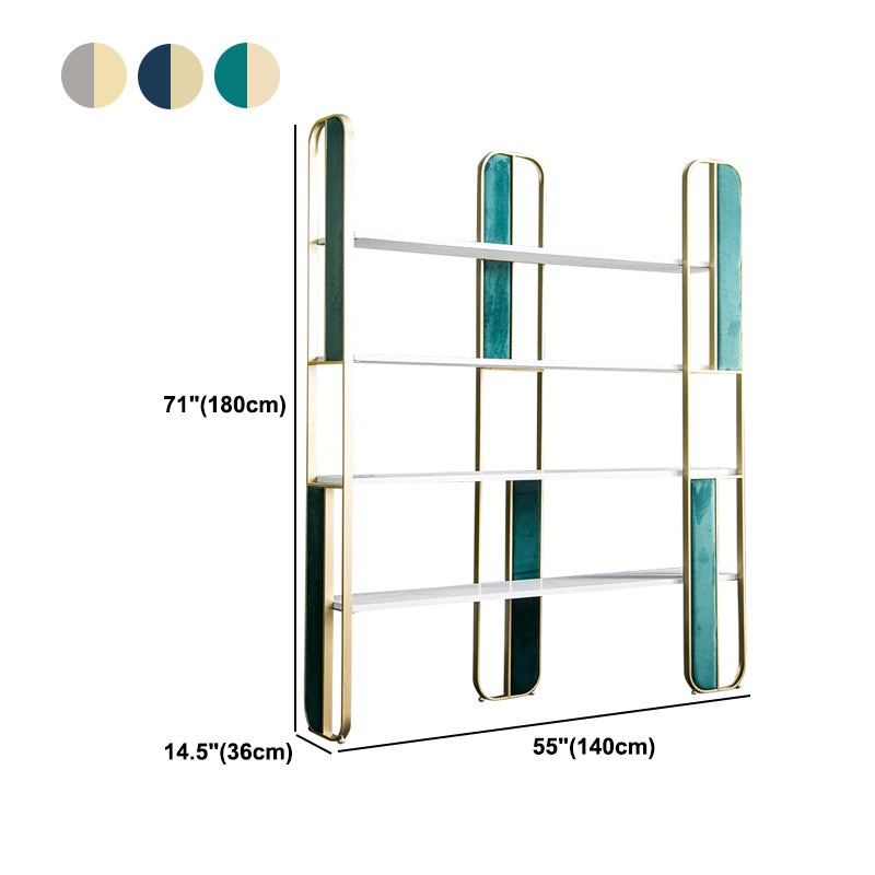 70,87 "H Bookcase Glam Style Open Back Bookshelf for Study Room Home Office