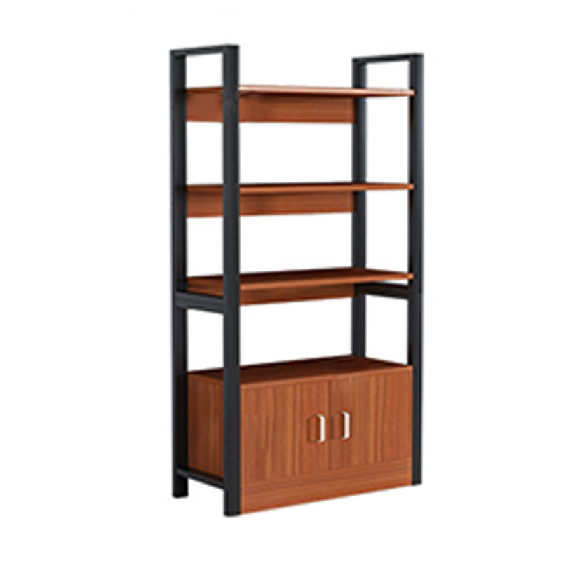 Industrial Etagere Bookshelf Steel Frame Manufactured Wood Shelf Bookshelf with Door
