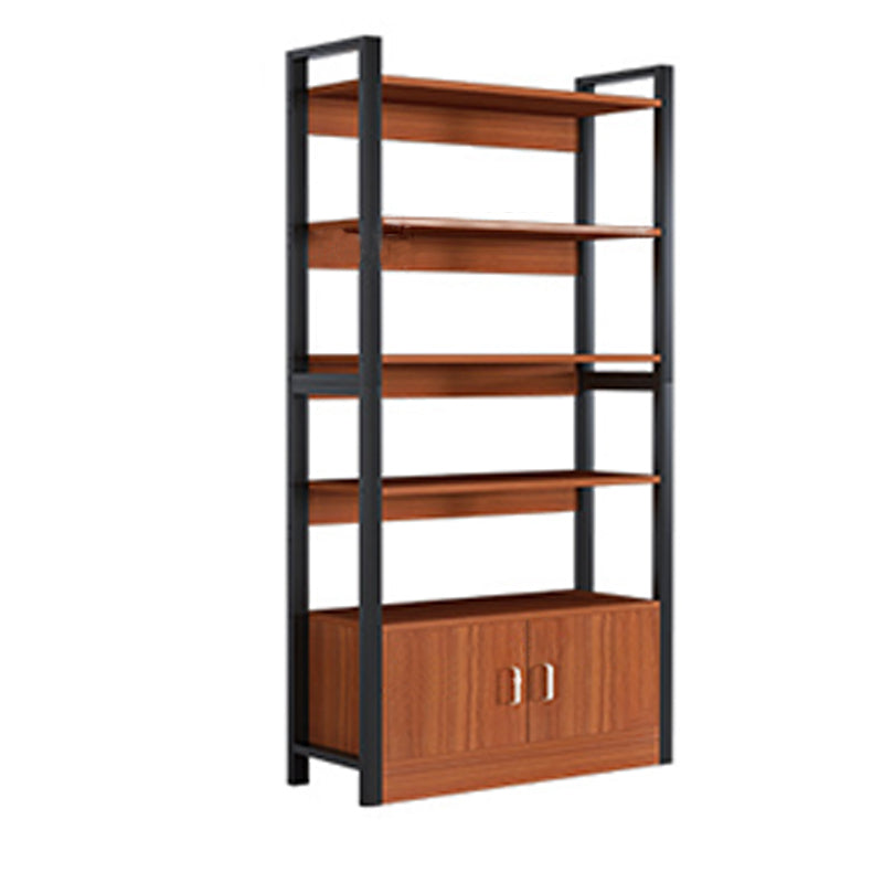 Industrial Etagere Bookshelf Steel Frame Manufactured Wood Shelf Bookshelf with Door