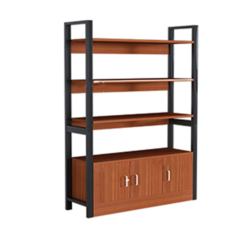 Industrial Etagere Bookshelf Steel Frame Manufactured Wood Shelf Bookshelf with Door