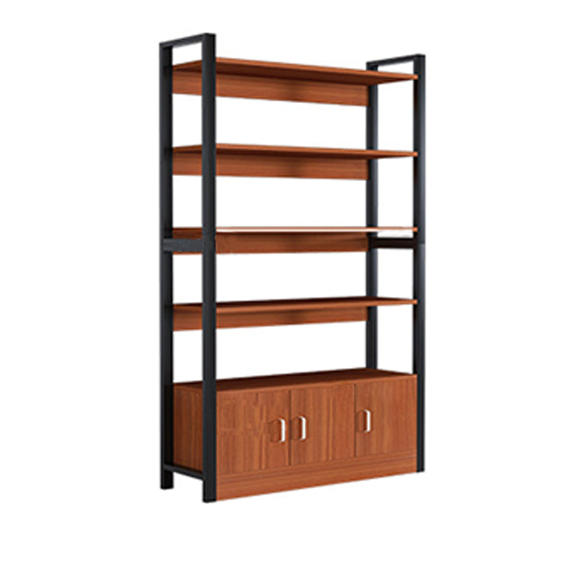 Industrial Etagere Bookshelf Steel Frame Manufactured Wood Shelf Bookshelf with Door