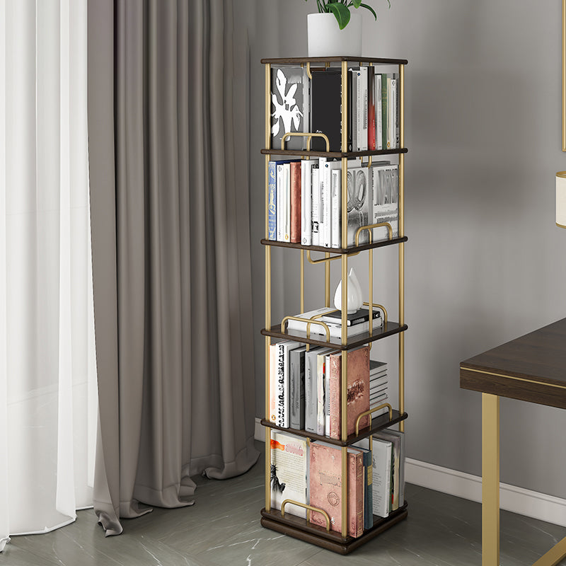 Glam Open Etagere Bookshelf Iron Ferro Telefono in legno in legno scaffale