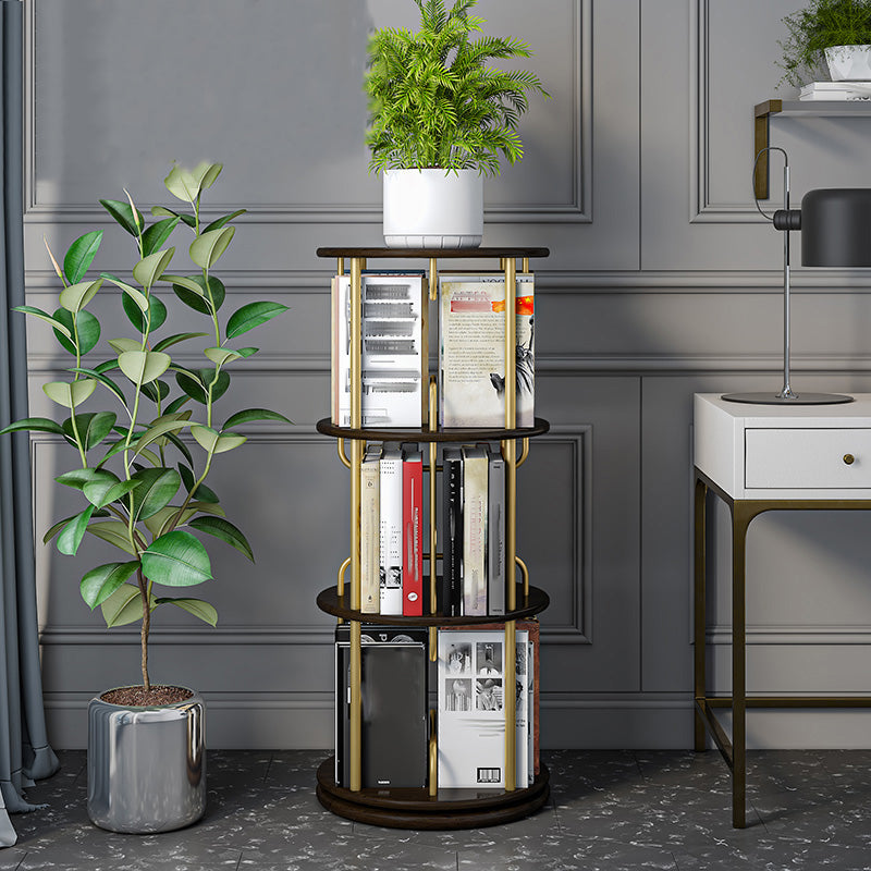 Glam Open Etagere Bookshelf Iron Ferro Telefono in legno in legno scaffale