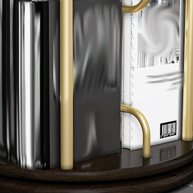 Glam Open Etagere Bookshelf Iron Ferro Telefono in legno in legno scaffale