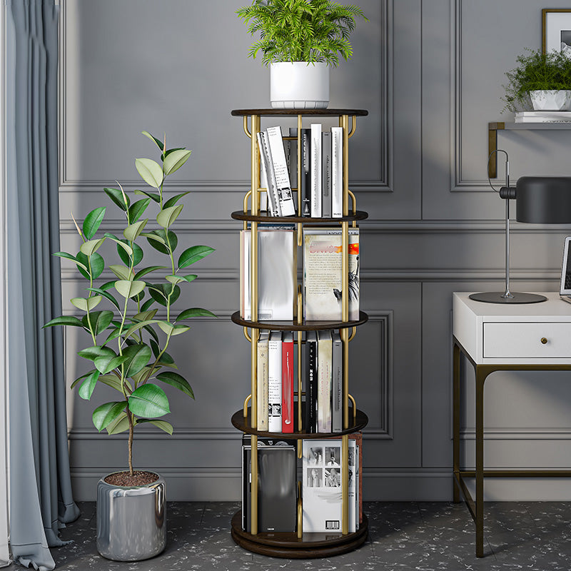 Glam Open Etagere Bookshelf Iron Ferro Telefono in legno in legno scaffale