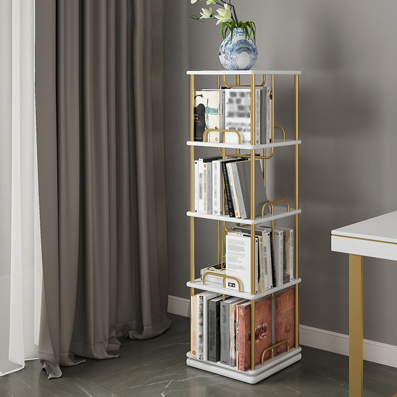 Glam Open Etagere Bookshelf Iron Ferro Telefono in legno in legno scaffale