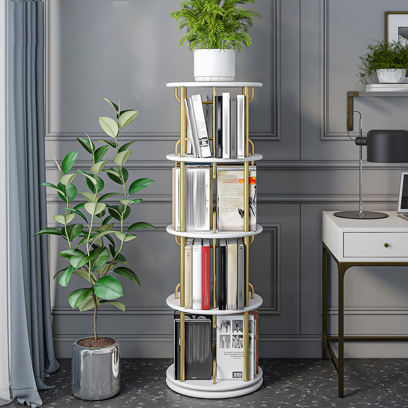 Glam Open Etagere Bookshelf Iron Ferro Telefono in legno in legno scaffale