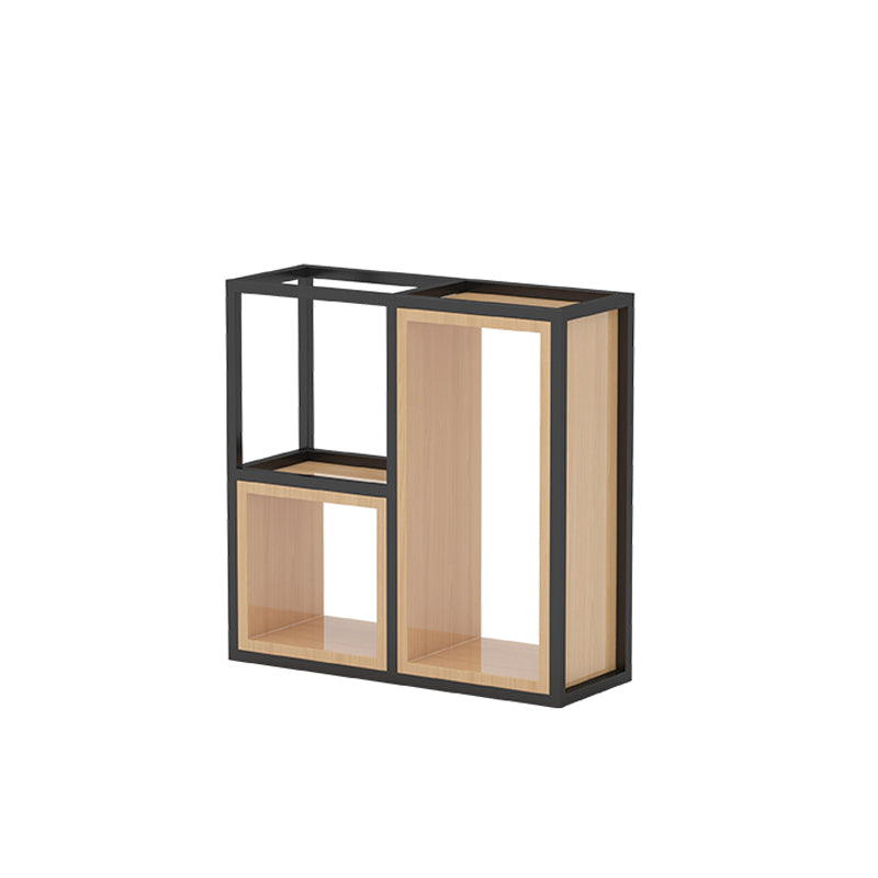 Industrial Open Etagere Bookshelf Iron Frame Solid Wood Shelf Bookshelf