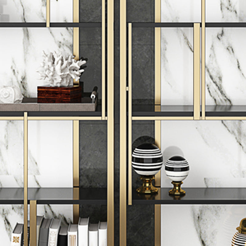 11.81 "W 78.74" H Bookshelf Glam Style Open Back -Bücherregal für das Home Office für Studienzimmer