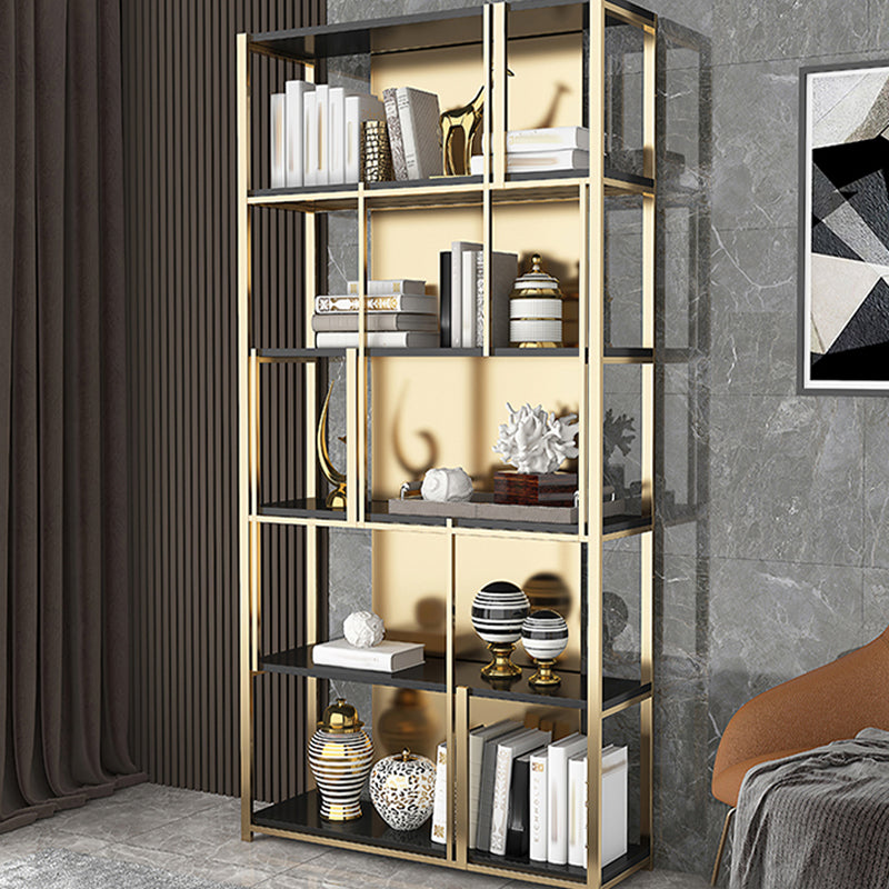 11.81 "W 78.74" H Bookshelf Glam Style Open Back -Bücherregal für das Home Office für Studienzimmer