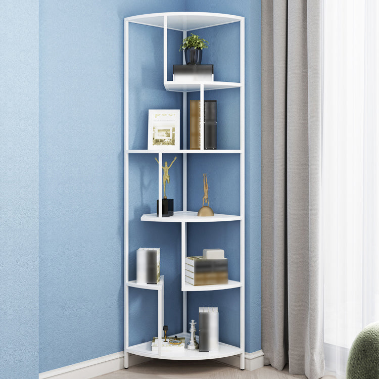 Industrial Metal Corner Bookshelf Open Vertical Bookshelf for Living Room