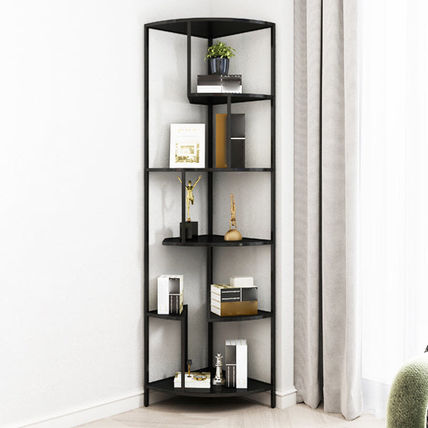 Industrial Metal Corner Bookshelf Open Vertical Bookshelf for Living Room