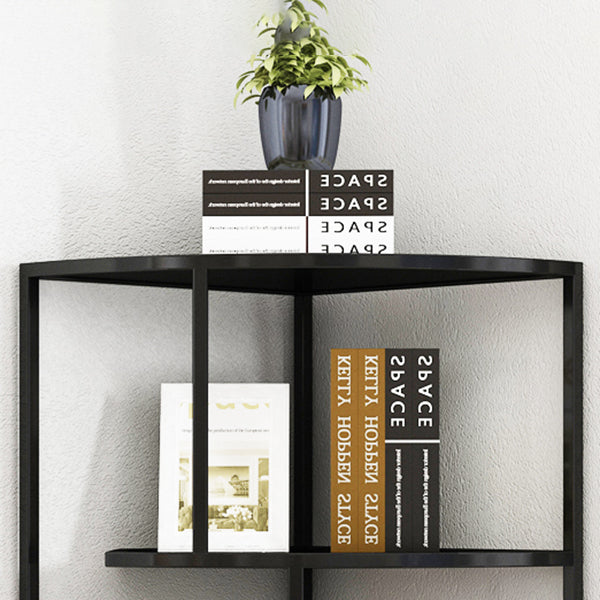 Industrial Metal Corner Bookshelf Open Vertical Bookshelf for Living Room
