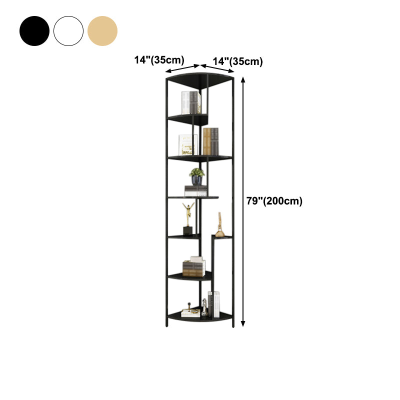 Industrial Metal Corner Bookshelf Open Vertical Bookshelf for Living Room