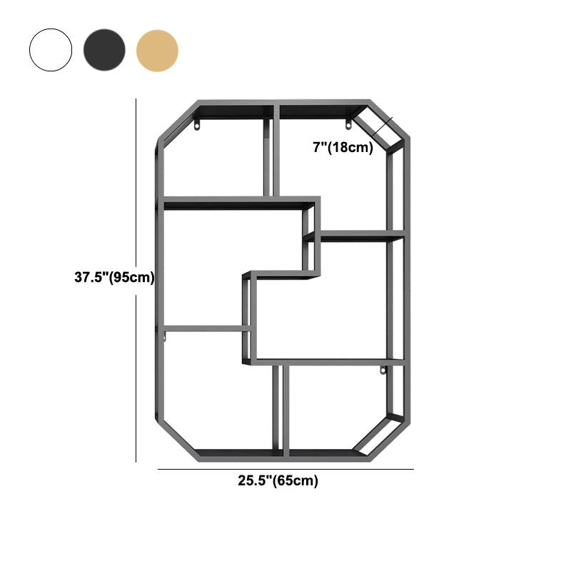 Industrial Wall Mounted Bookshelf Iron Closed Back Bookshelf for Home
