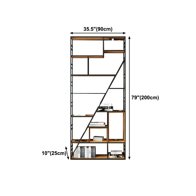 78.74 "H Bücherregal Industrial Style Open Back -Bücherregal für Heimbüro