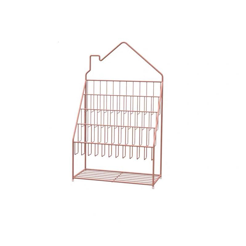 Industrial Metal Ladder Bookshelf Closed Back Iron Bookshelf for Home