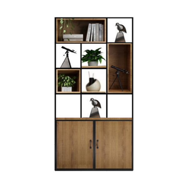 Industrial Style Bookshelf Solid Wood Open Back Bookcase for Home Office