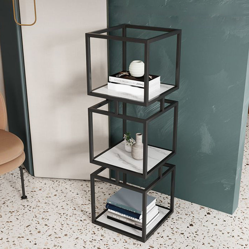 Industrial Metal Open Back Bookshelf Vertical Bookshelf for Living Room