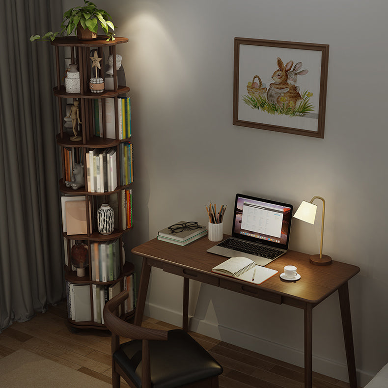 Solid Wood Bookshelf Contemporary Style Open Back Bookcase for Home Office Study Room