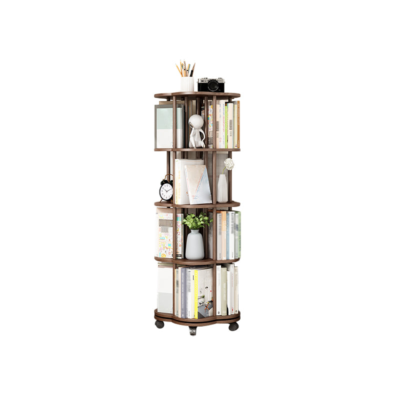 Solid Wood Bookshelf Contemporary Style Open Back Bookcase for Home Office Study Room