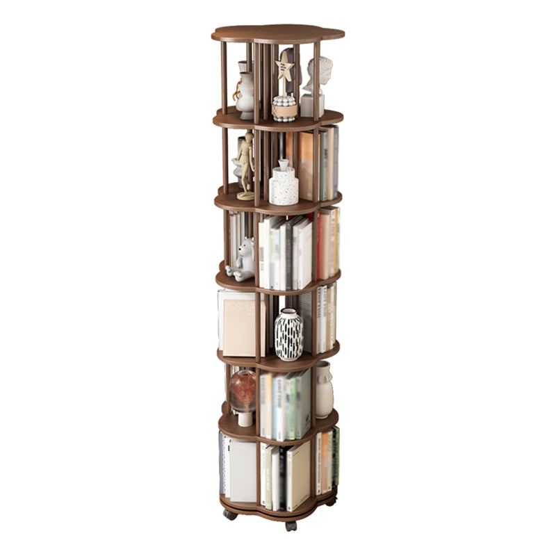 Solid Wood Bookshelf Contemporary Style Open Back Bookcase for Home Office Study Room