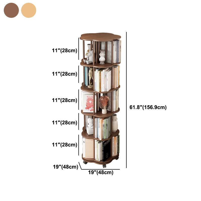 Solid Wood Bookshelf Contemporary Style Open Back Bookcase for Home Office Study Room