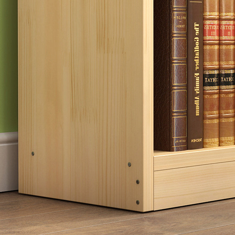 Estantería de espalda cerrada estantería natural de estilo sólido de madera maciza para oficina