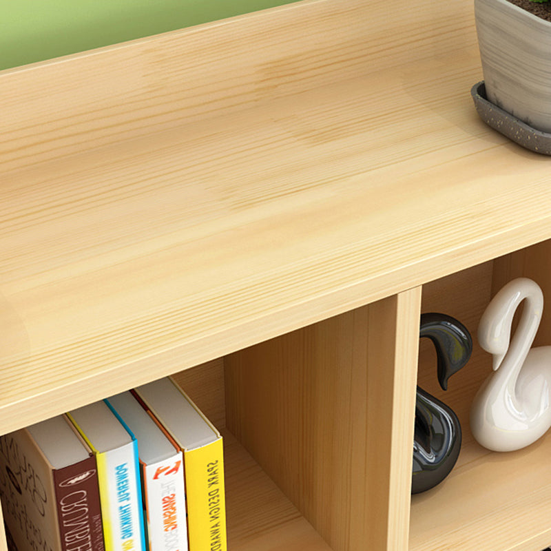 Estantería de espalda cerrada estantería natural de estilo sólido de madera maciza para oficina