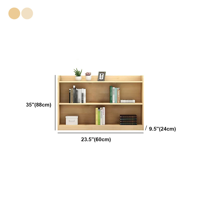Estantería de espalda cerrada estantería natural de estilo sólido de madera maciza para oficina